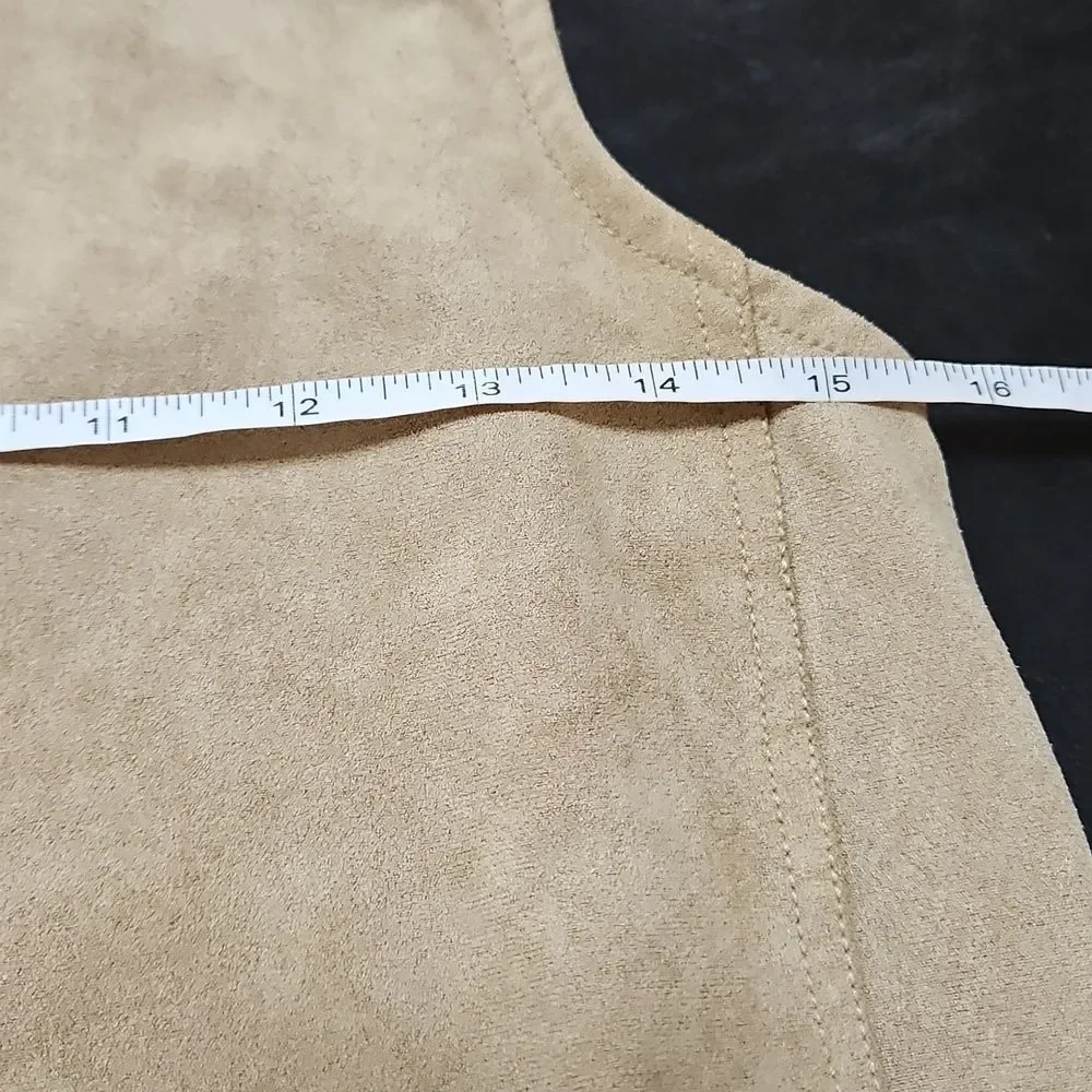 Banana Republic Tan Faux Suede Tank XS Quiet Luxury Neutral Shell Heritage